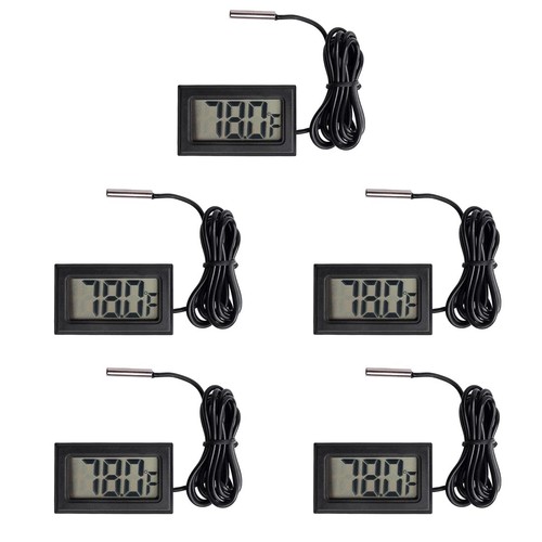 5pcs black digital lcd - black,